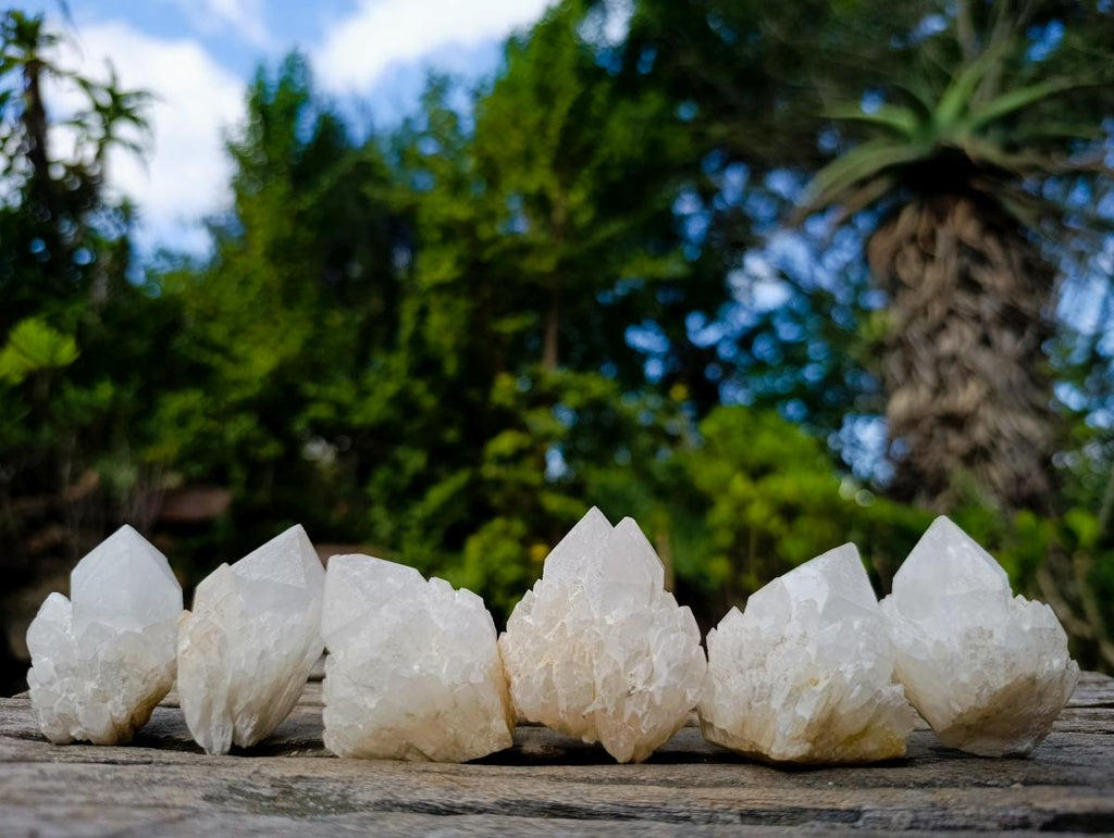 Natural Cascading "Anananas" Candle Quartz Clusters x 24 From Antsirabe, Madagascar