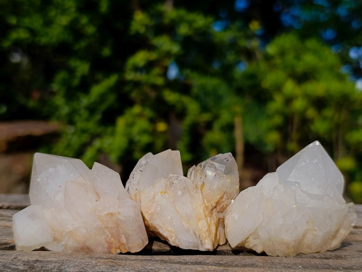 Natural Cascading "Anananas" Candle Quartz Clusters x 24 From Antsirabe, Madagascar