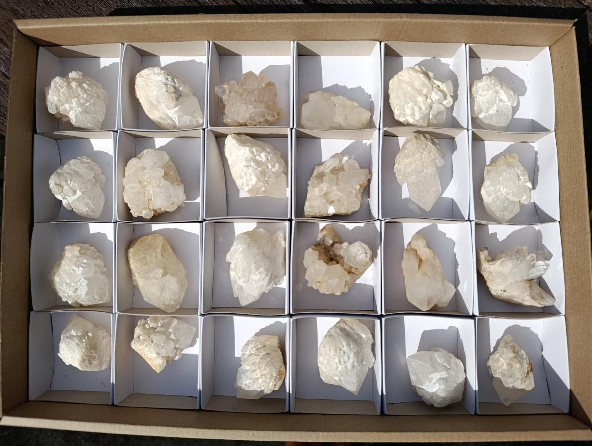 Natural Cascading "Anananas" Candle Quartz Clusters x 24 From Antsirabe, Madagascar