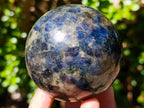 Polished Blue Iolite "Water Sapphire" Spheres x 2 From Madagascar