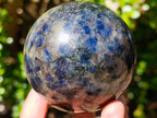 Polished Blue Iolite "Water Sapphire" Spheres x 2 From Madagascar