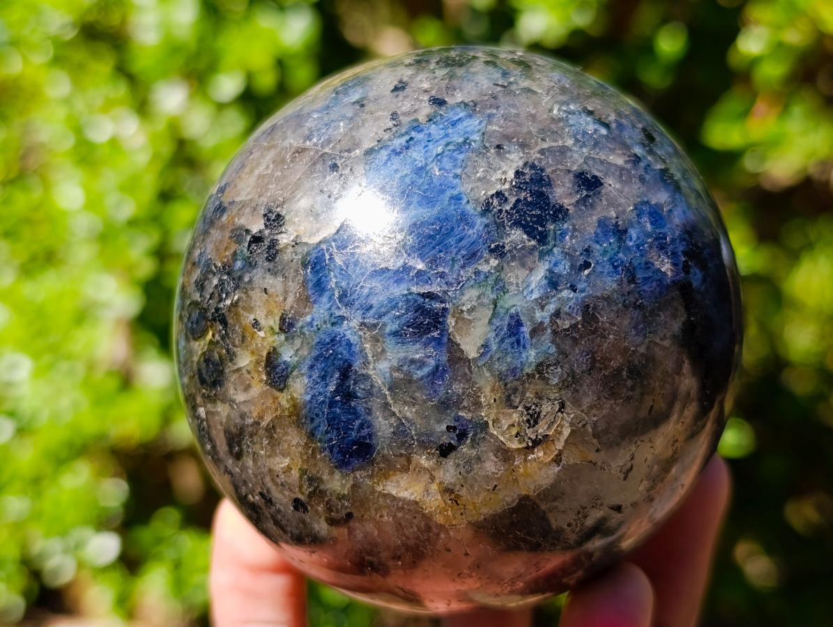 Polished Blue Iolite "Water Sapphire" Spheres x 2 From Madagascar