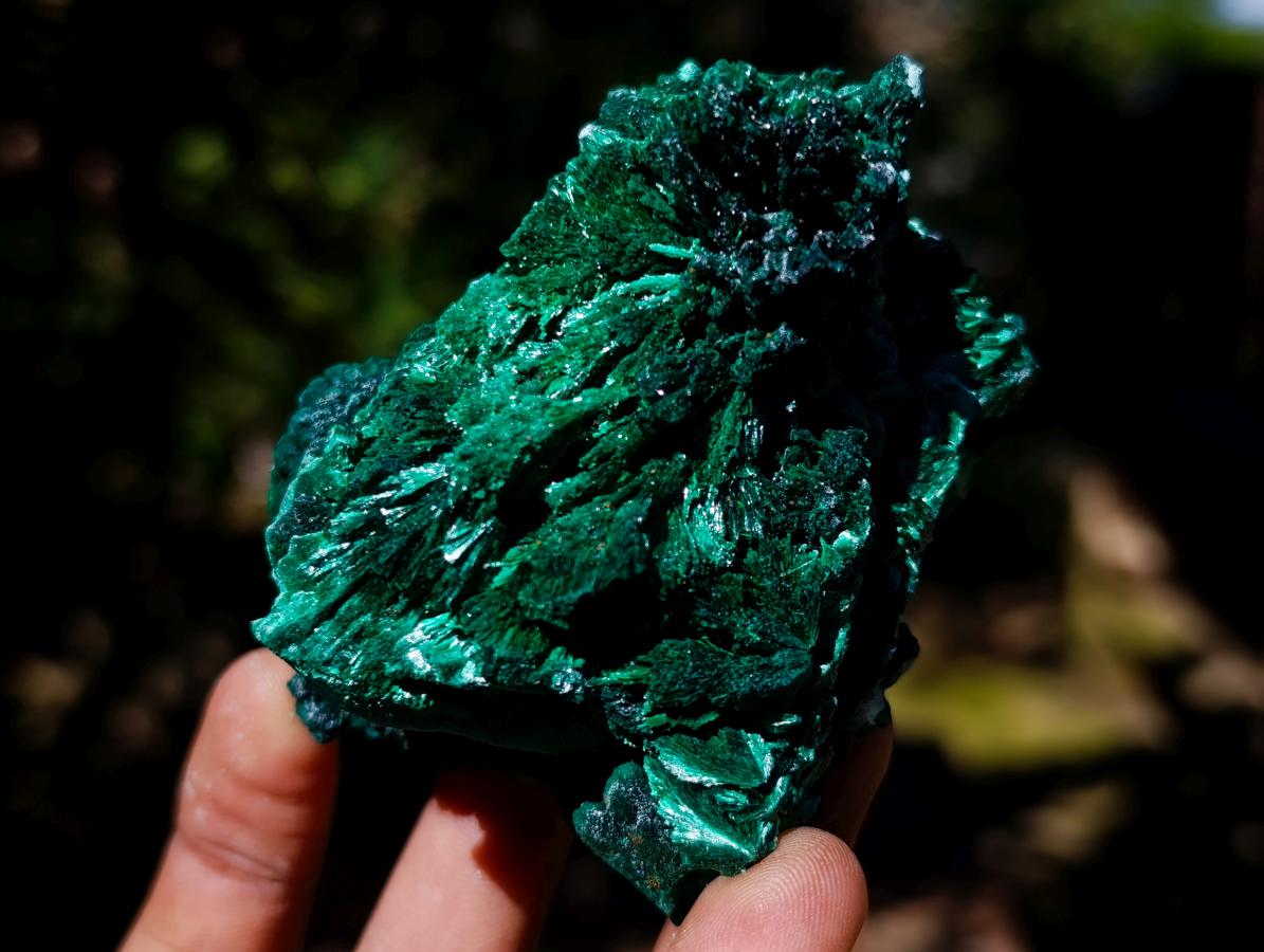 Natural Silky Malachite Specimens x 6 From Kasompe, Congo
