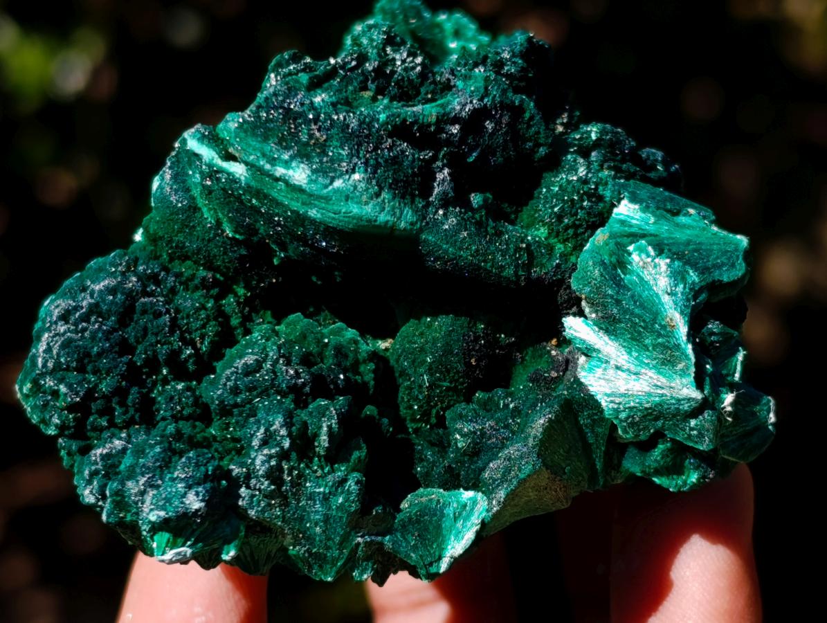 Natural Silky Malachite Specimens x 6 From Kasompe, Congo