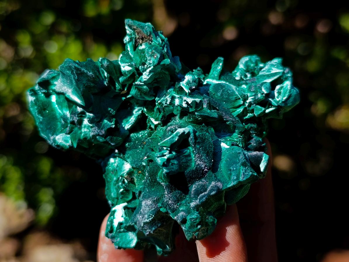 Natural Silky Malachite Specimens x 6 From Kasompe, Congo