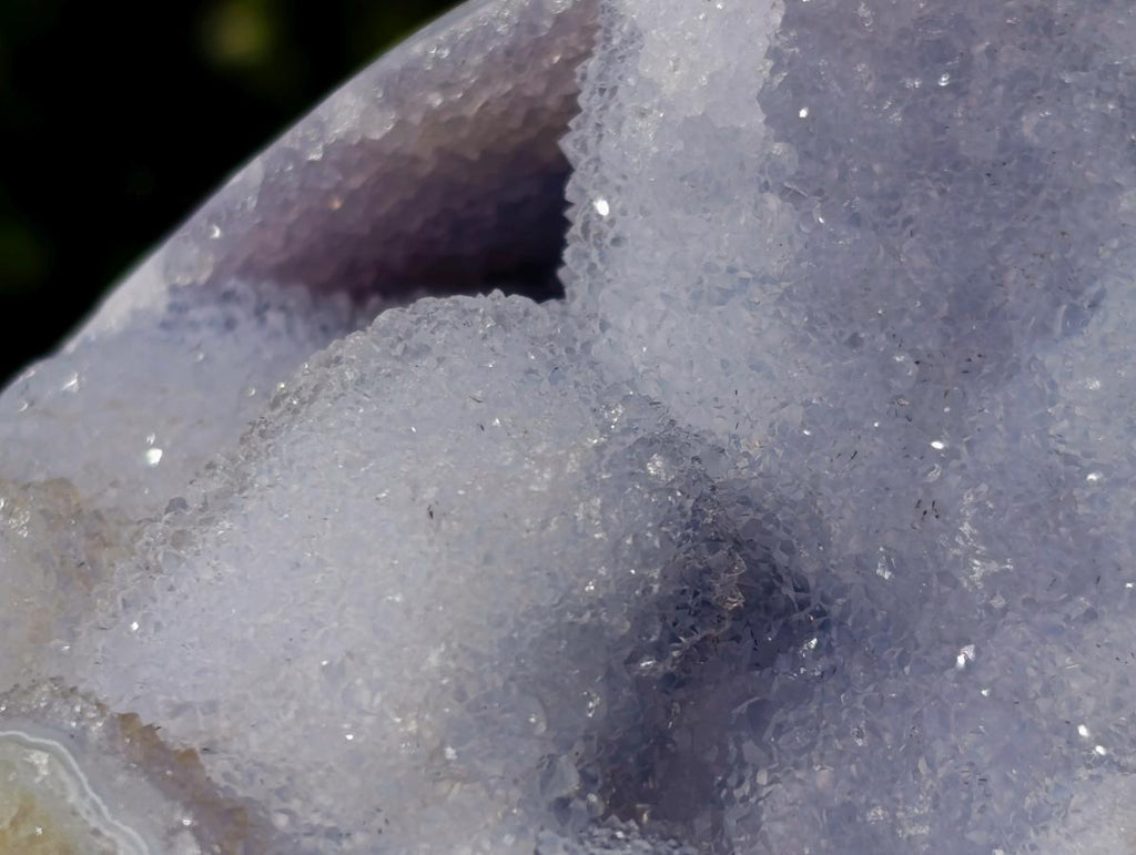 Polished and Natural Blue Lace Agate Standing Display Pieces x 2 From Nsanje, Malawi