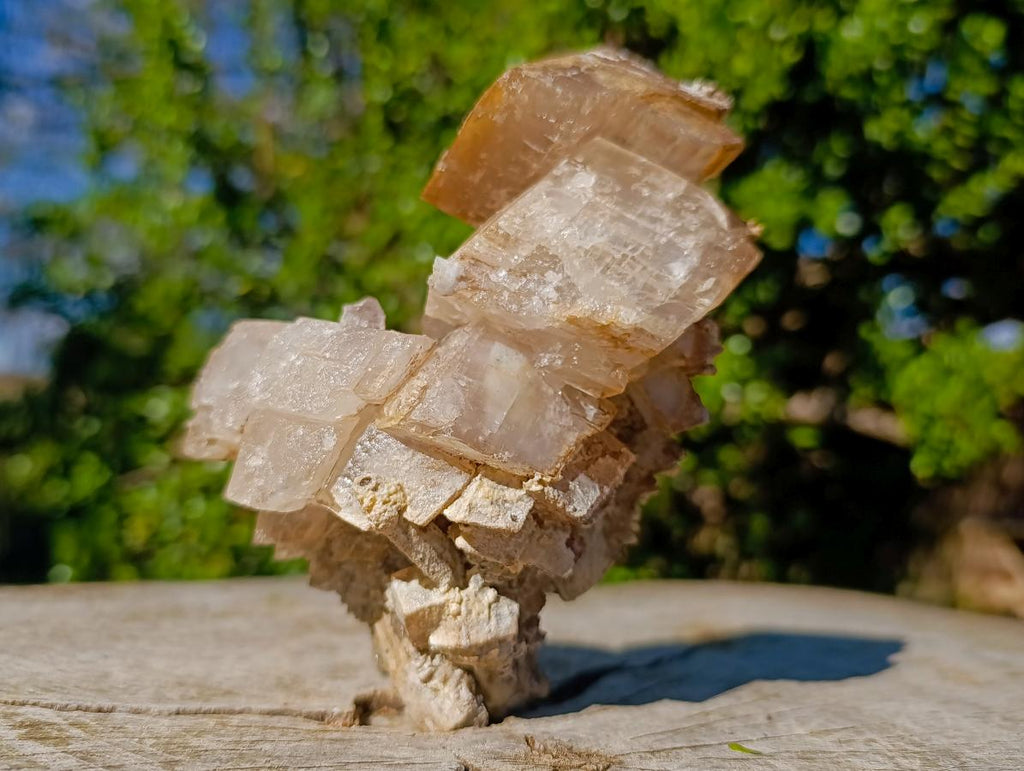 Natural Large Stacked Rhombohedral Calcite Clusters with Phosphorus Aragonite x 2 From Albert's Mountain, Lesotho