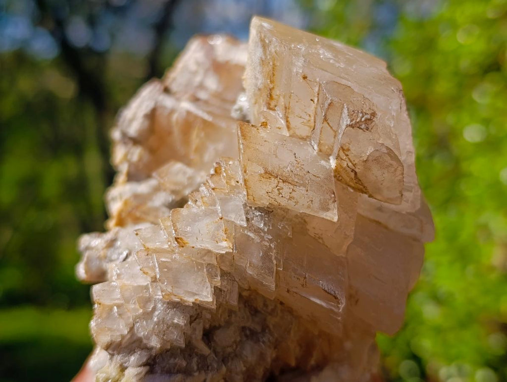Natural Large Stacked Rhombohedral Calcite Clusters with Phosphorus Aragonite x 2 From Albert's Mountain, Lesotho