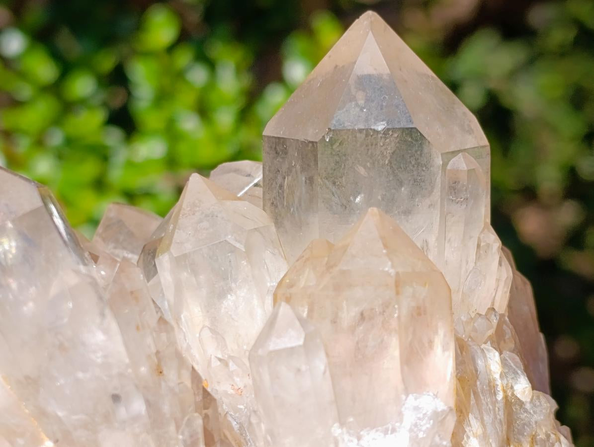 Natural Clear Smokey Pale Citrine Quartz Clusters x 2 From Luena, Congo