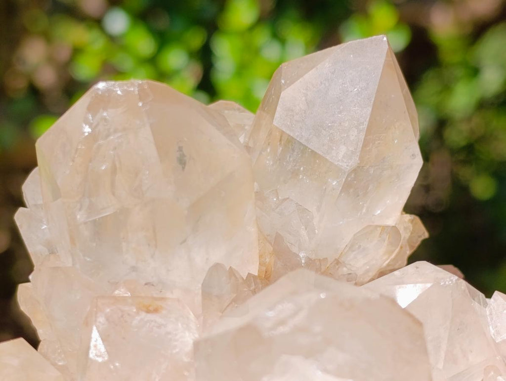 Natural Clear Smokey Pale Citrine Quartz Clusters x 2 From Luena, Congo