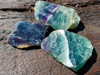 Polished One Side Watermelon Fluorite Slices x 6 From Uis, Namibia