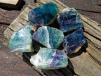 Polished One Side Watermelon Fluorite Slices x 6 From Uis, Namibia