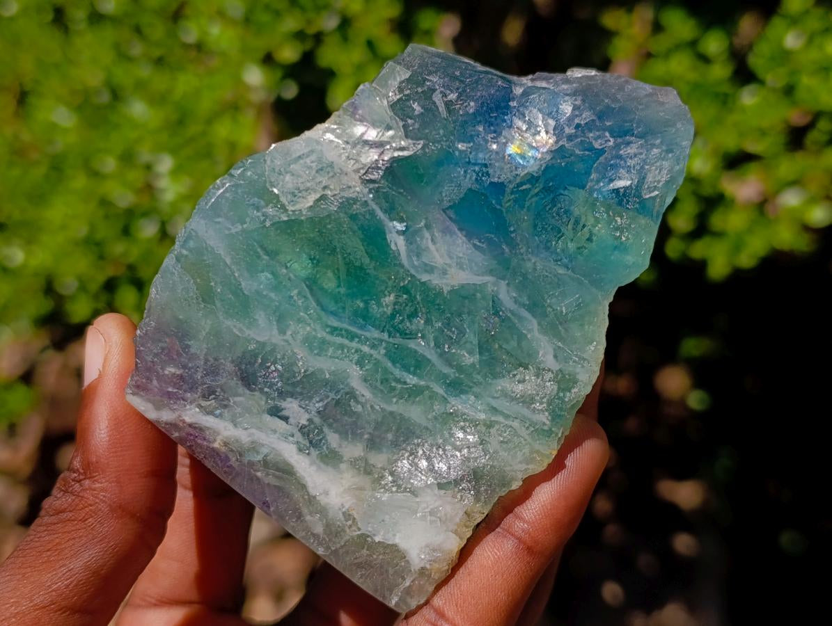 Polished One Side Watermelon Fluorite Slices x 6 From Uis, Namibia