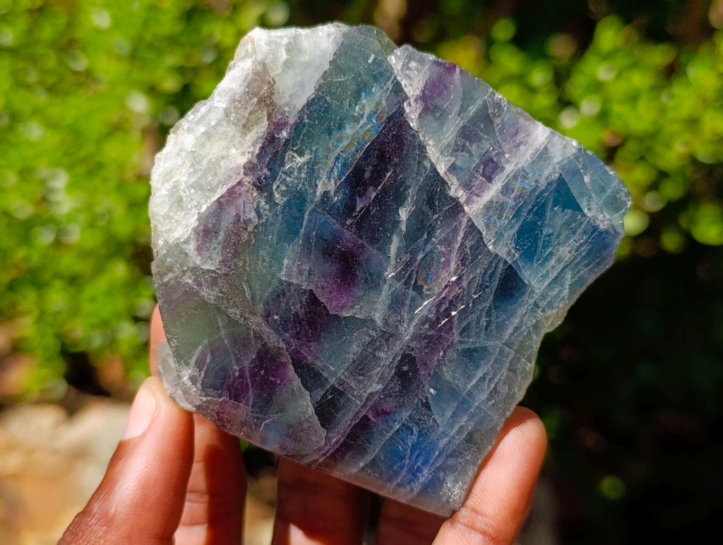 Polished One Side Watermelon Fluorite Slices x 6 From Uis, Namibia