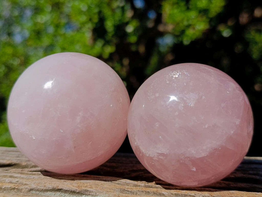 Polished Gemmy Rose Quartz Spheres x 4 From Madagascar