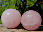 Polished Gemmy Rose Quartz Spheres x 4 From Madagascar