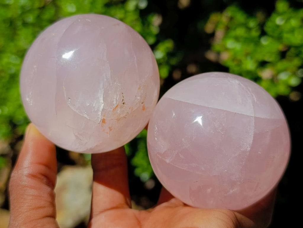 Polished Gemmy Rose Quartz Spheres x 4 From Madagascar