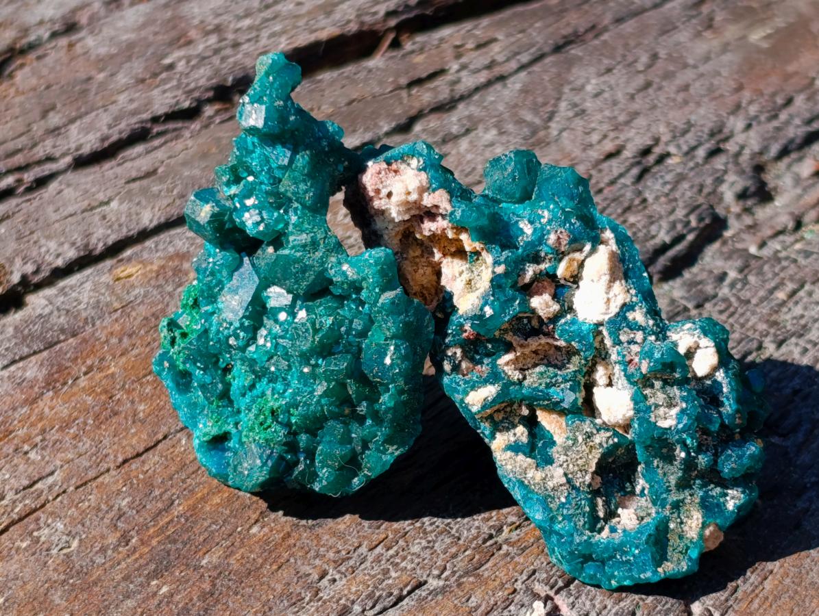 Natural Dioptase Specimens on Dolomite Matrix x 6 From Tantara Mine, Congo