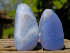 Polished Blue Lace Agate Standing Display Pieces and Free Forms x 15 From Nsanje, Malawi