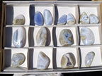 Polished Blue Lace Agate Standing Display Pieces and Free Forms x 15 From Nsanje, Malawi