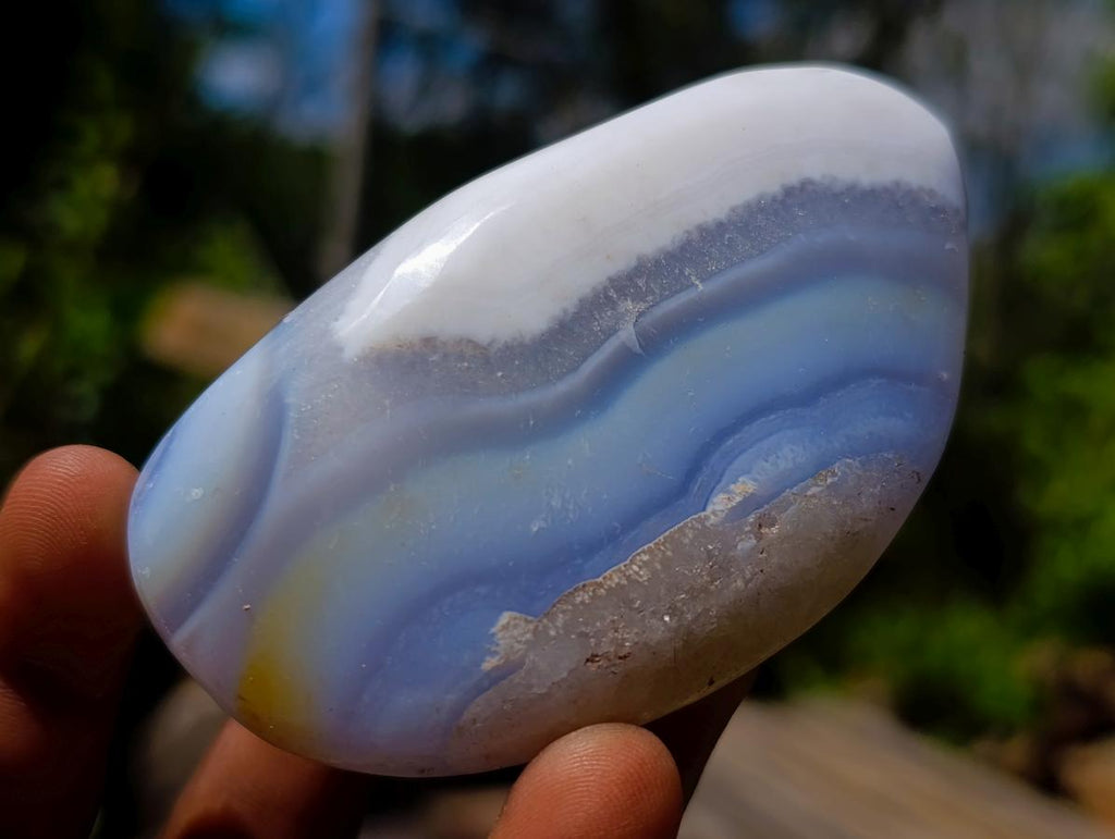 Polished Blue Lace Agate Standing Display Pieces and Free Forms x 15 From Nsanje, Malawi