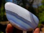 Polished Blue Lace Agate Standing Display Pieces and Free Forms x 15 From Nsanje, Malawi