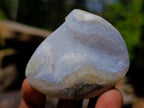 Polished Blue Lace Agate Standing Display Pieces and Free Forms x 15 From Nsanje, Malawi