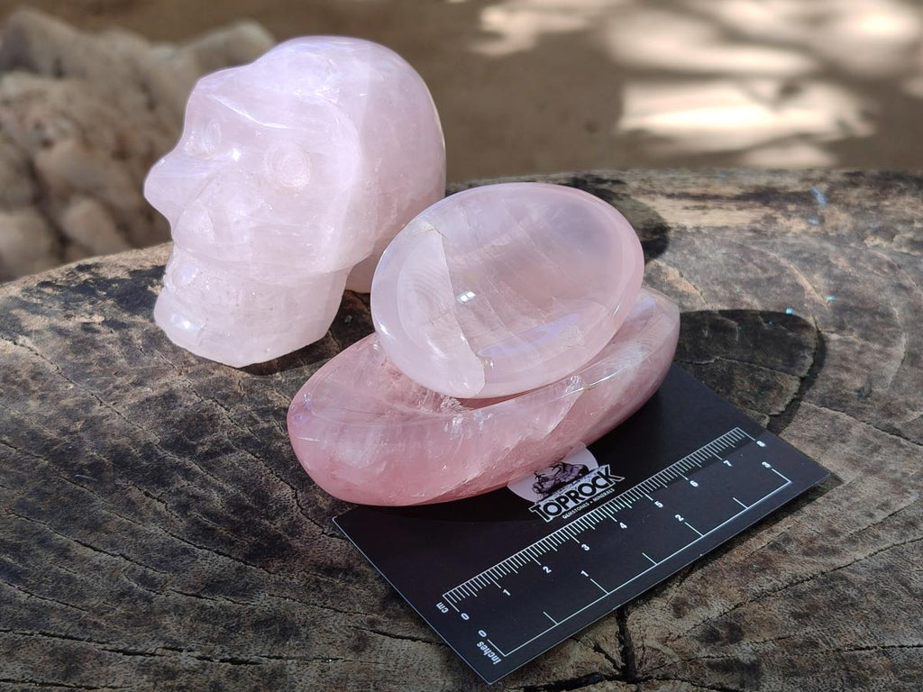Polished Gemmy Rose Quartz Mixed Tray x 6 From Madagascar