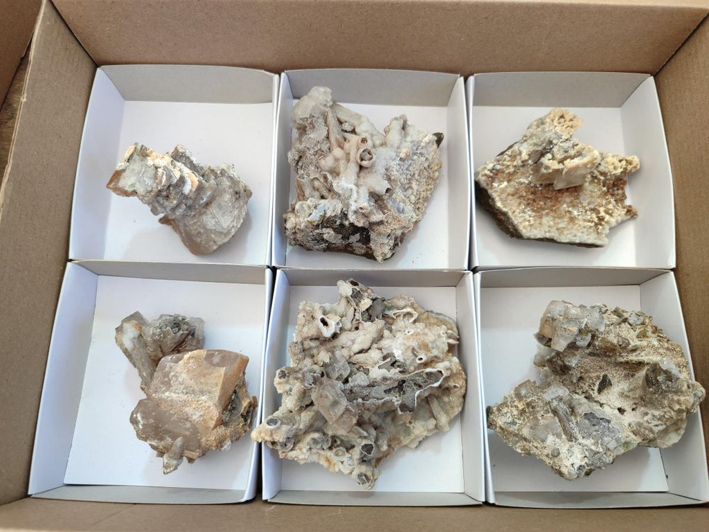Natural Rhombohedral Calcite Specimens x 6 From Albert's Mountain, Lesotho