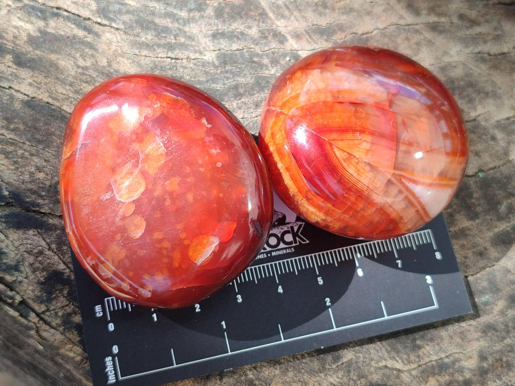 Polished and Natural Carnelian Agate Gemstone Galets x 20 From Madagascar