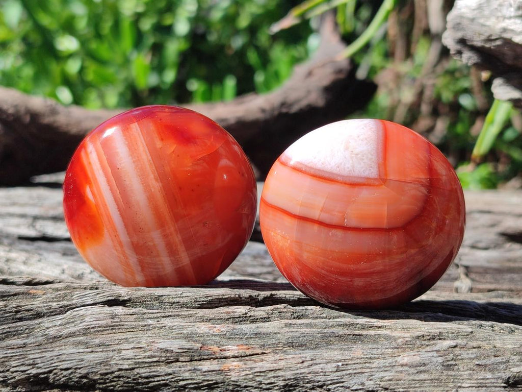 Polished and Natural Carnelian Agate Gemstone Galets x 20 From Madagascar