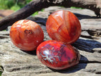 Polished and Natural Carnelian Agate Gemstone Galets x 20 From Madagascar