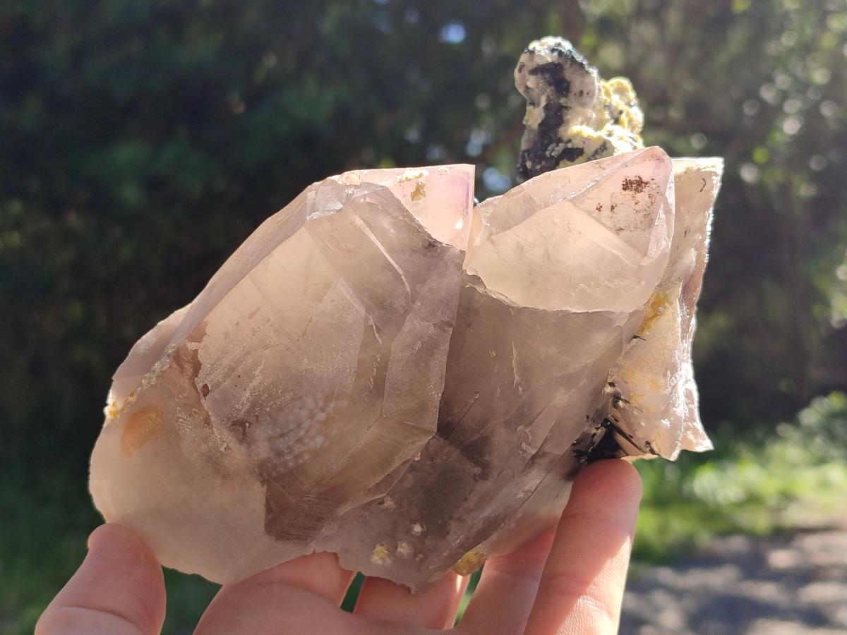 Natural Smokey Quartz Crystals and Clusters with Associated Minerals x 4 From Erongo, Namibia