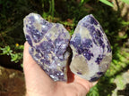 Polished One Side Silver Leaf Lepidolite Slices x 6 From Zimbabwe