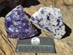 Polished One Side Silver Leaf Lepidolite Slices x 6 From Zimbabwe
