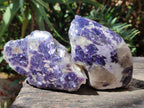 Polished One Side Silver Leaf Lepidolite Slices x 6 From Zimbabwe
