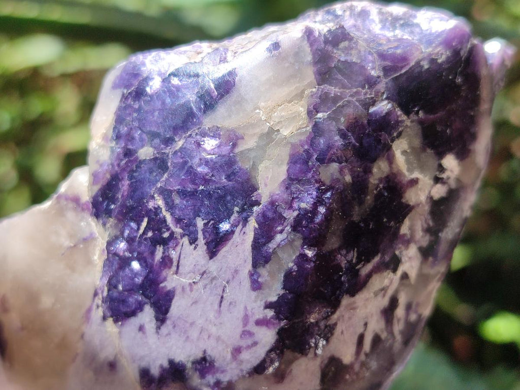 Polished One Side Silver Leaf Lepidolite Slices x 6 From Zimbabwe