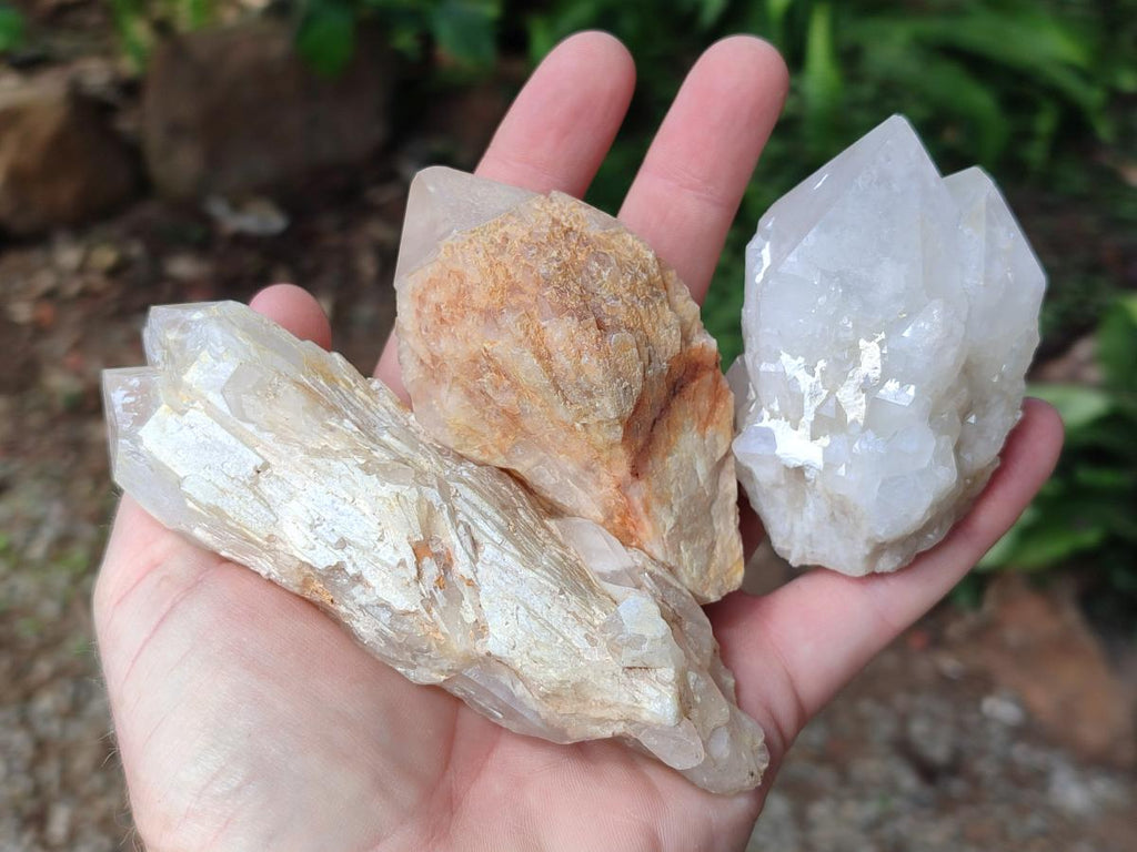 Natural Cascading Single Pineapple Quartz Crystals x 12 From Antsirabe, Madagascar