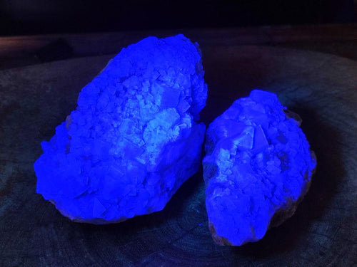 Natural Green Fluorite Cluster Specimens x 2 From Mandrosonoro, Madagascar