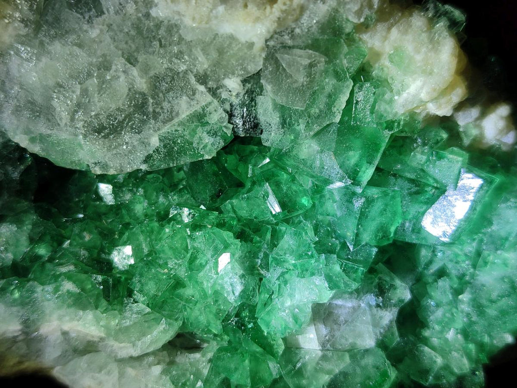 Natural Green Fluorite Cluster Specimens x 2 From Mandrosonoro, Madagascar