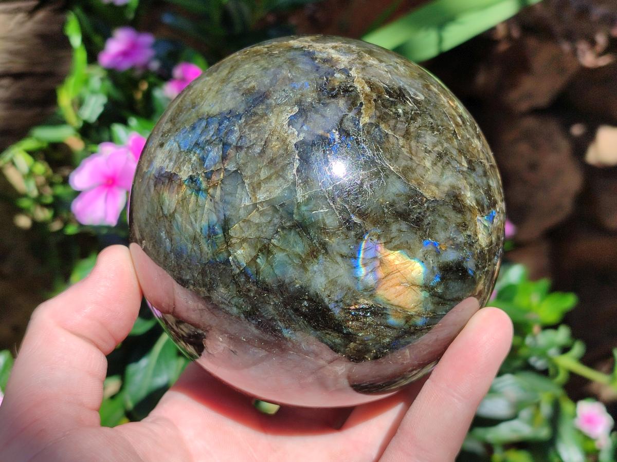 Polished Large Labradorite Sphere x 1 From Madagascar