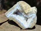 Polished One Side Blue Lace Agate Geodes x 19 From Nsanje, Malawi