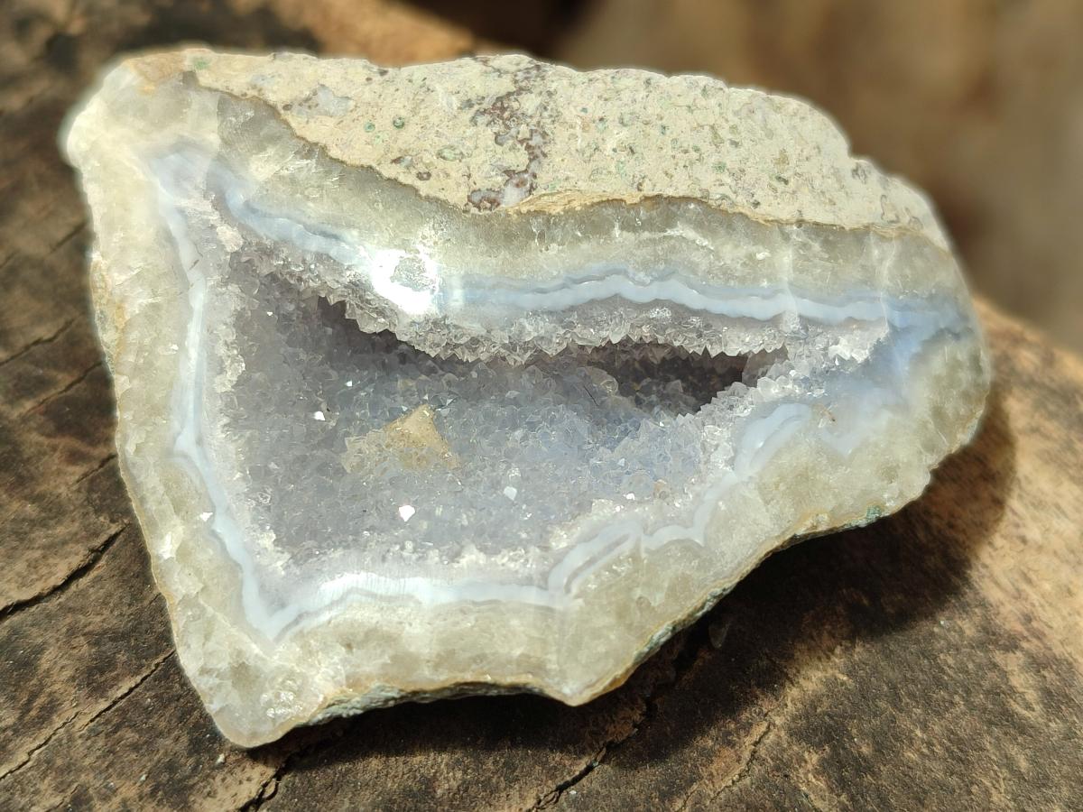 Polished One Side Blue Lace Agate Geodes x 19 From Nsanje, Malawi