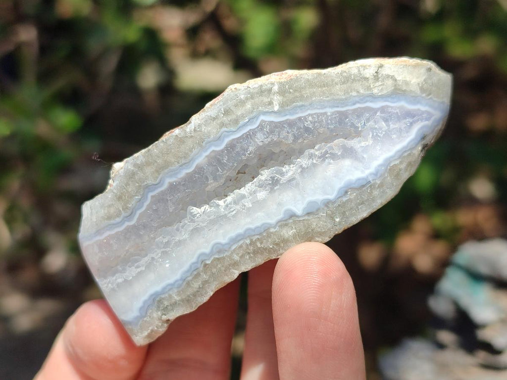 Polished One Side Blue Lace Agate Geodes x 19 From Nsanje, Malawi