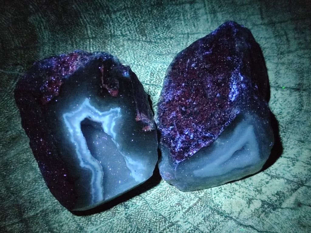 Polished One Side Blue Lace Agate Geodes x 19 From Nsanje, Malawi