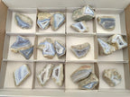 Polished One Side Blue Lace Agate Geodes x 19 From Nsanje, Malawi