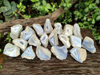 Polished One Side Blue Lace Agate Geodes x 19 From Nsanje, Malawi