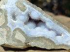 Polished One Side Blue Lace Agate Geodes x 19 From Nsanje, Malawi