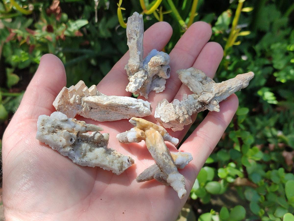 Natural Rhomboherdral and Spearhead Calcite Crystal Specimens x 35 From Albert's Mountain, Lesotho