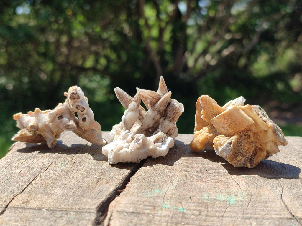 Natural Rhomboherdral and Spearhead Calcite Crystal Specimens x 35 From Albert's Mountain, Lesotho